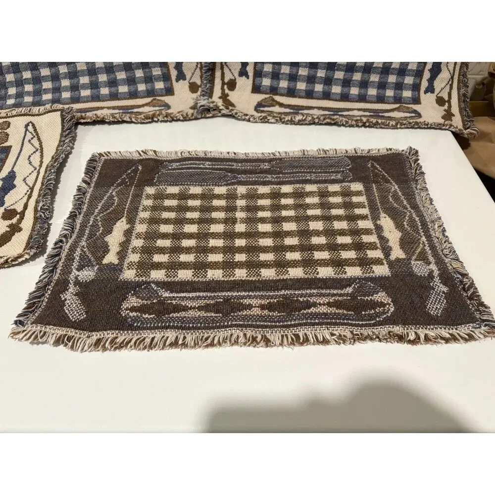 lot of 4 tapestry knit cabin placemats
